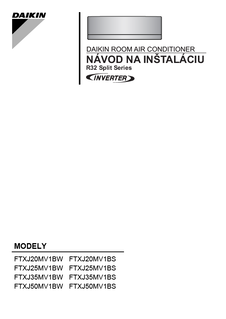 FTXJ20-50MW,FTXJ20-50MS_3PSK482320-2_Installation manual_Slovakian download